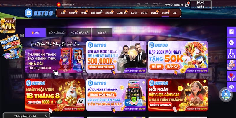 Nhiều ưu đãi đi kèm khi bạn tham gia sảnh game bài BET88